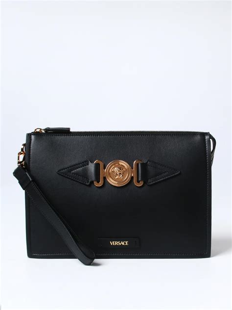 versace portadocumenti marrone|VERSACE PORTADOCUMENTI: Clutch Medusa Biggie in pelle.